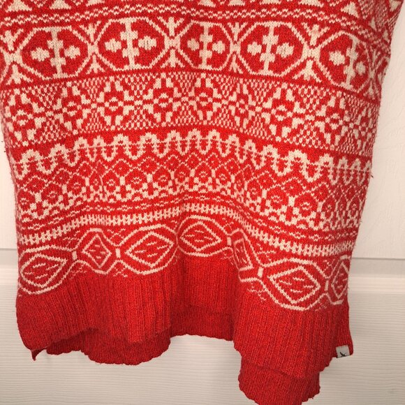 Eddie Bauer Red Funnel Neck Pullover Sweater Christmas Wool Blend Size Medium - Picture 4 of 6